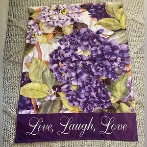 Floral Flag Purple with Inspirational Quote 40”x28”